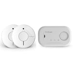 FireAngel Optical Smoke Alarm with 10 Year Sealed For Life Battery, FA6620-R-T2 (ST-622 / ST-620 replacement, new gen) & FA6813-EUX10 FA6813 Carbon Monoxide Detector & Alarm