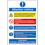 Seco Health & Safety Poster Attention visitors Self-Adhesive Vinyl 20 x 30 cm