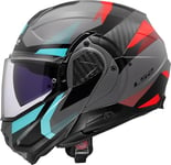 LS2, Casque Moto Modulable ADVANT II Triple Nardo Grey Blue Red, XS