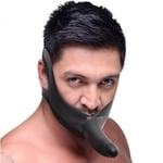 XR Master Series Black 5.5 Inch Latex Dildo/Cock Face Strap-On Harness Mouth Gag