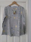 Joules 10 Harbour Light Jersey Swing Top Cotton Navy Stripe Floral New Tags