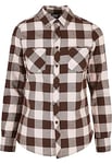 Urban Classics Women's Ladies Turnup Checked Flanell Shirt, Pink/Brown, M