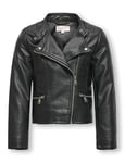 Only KONFREYA Faux Biker OTW Noos Blouson en Simili-Cuir, Noir, 152 Fille