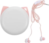 2 Pieces Casque De Dessin Anime Ecouteur Ecouteurs Filaires Avec Microphone Ecouteurs Kawaii Patte De Chat Casque Filaire Bouchon Oreille Ecouteur De Dessin Anime Rose