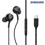 Original By Akg - Ecouteurs Casque Earpod Noir Kit Pieton Main Libre Intra Auriculaire Prise Usb-C Pour Samsung Galaxy A34 A54 M54