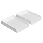 Amazon Basics Rectangulaire Organiseur en plastique corbeilles à courrier, lot de 2, Blanc