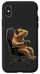 Coque pour iPhone X/XS Capybara Gamer Casque de jeu vidéo pour adolescents et joueurs de jeux