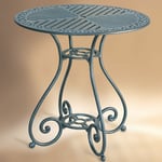 C&l Jardin - Table de jardin en métal velador ronde aluminium laqué bleu