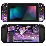 playvital ZealProtect Soft Protective Case for Nintendo Switch, Flexible Cover Protector for Switch with Glass Screen Protector & Thumb Grips & ABXY Direction Button Caps - Dancing Notes