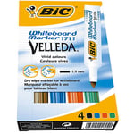 Bic Pochette de 4 marqueurs effaçables à sec Velleda 1711 - pointe ogive coloris assortis