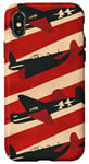 Coque pour iPhone X/XS Coque de téléphone rétro à rayures rouges vintage WWII P40 Tiger Warbird