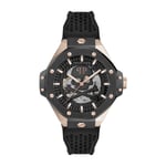 Automatique Montre Homme PHILIPP PLEIN THE SKELETON PWPFA0224 Silicone Noir