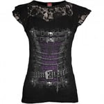 Spiral Direct Womens/Ladies Waisted Corset Capped Sleeved Top - 4XL