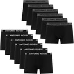 ANTONIO ROSSI (12-Pack) Men's Fitted Boxer Hipsters - Mens Boxers Shorts Multipack with Elastic Waistband - Cotton Rich, Comfortable Mens Underwear, Black, M