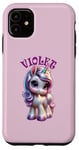 Coque pour iPhone 11 Motif licorne violet pour fille