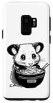 Coque pour Galaxy S9 crayon de nouilles ramen opossum noir et blanc
