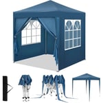 WOLTU Tonnelle 2x2m, Pergola Pliante, Barnum avec 4 Parois Latérales, Hauteur Réglable, Gazebo Imperméable, Anti-UV, Bleu