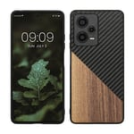 Case for Xiaomi Redmi Note 12 Pro 5G with Bumper and Wood Carbon Fiber Back