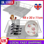 Dish Rack Drainer Drying Tray Cutlery Holder Utensil Caddy Steel Stand Kitchen