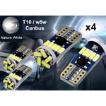 T10 w5w Canbus 6000k 4-pack Led lampor med 15st 4014smd chip vit Röd