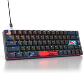 Clavier Gamer Mecanique - Mini Clavier 60 Pourcent American QWERTY Filaire, 68 Keys Compact Clavier Gaming LED Rétroéclairage Switchs Rouge, USB Mechanical Keyboard Anti-ghosting.[V1738]