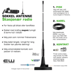 Bord & Tak Antenne Kit Stasjonær radio (Magnetfot)