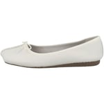 Clarks Women's Freckle Ice Ballet Flats, White Leather, 5.5 UK