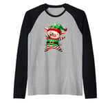 Pig Christmas Elf Funny Pig Lover Farmer Raglan Baseball Tee