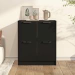 Buffet Bahut Meuble de rangement Commode Noir 60x30x70 cm Bois d'ingénierie 82475