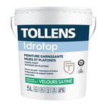 Peinture Tollens professionnelle Idrotop Velours Satiné Votre teinte: Peinture Blanche - Conditionnement: 5 Litres