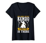 Womens Don't worry the best Kendo fighter is there - Kendo Fighter V-Neck T-Shirt