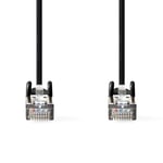 Câble réseau CAT5e - SF/UTP - Fiche RJ45 - Fiche RJ45-5 m - Rond - PVC - Noir - Étiquette