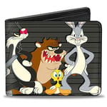 Buckle-Down Men's Bifold Wallet Looney Tunes Bi-Fold, Black, 4.0" x 3.5"