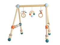 Bieco Trapèze de jeu | Arche de jeu bébé en bois avec figurines & boules Arche de jeu en bois bébé Trapèze de jeu en bois Mobile bébé en bois Centre d'activités Baby Gym Jouets en bois bébé