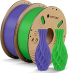 Filament 1.75 PLA,2kg Bobine PLA Filament pour Imprimante 3D (Magnifique Violet+ Vert Classique,2pcs)