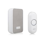 Byron DBY-22321 Wireless Portable Doorbell Set, 150 m Range, 16 Melodies, Visual Alert System