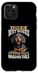 Coque pour iPhone 11 Pro Teckel blaireau wiener saucisse chien Love is wet nezes