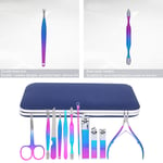 12pcs Nail Clipper Set Eyebrow Scissors Dead Skin Pusher Manicure Pedicure K GF0