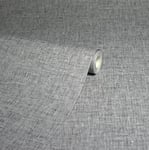 Arthouse Linen Woven Effect Texture Mid Grey Wallpaper 676007