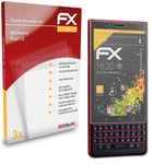 atFoliX 3x Film Protection d'écran pour Blackberry Key2 LE mat&antichoc