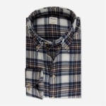 Fitted Body Flanel Shirt - Dark Blue Check