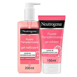 Neutrogena Gel Exfoliant au Pamplemousse Rose, Anti-Imperfections, Tube 150 ml + Neutrogena Gel Nettoyant Visage au Pamplemousse Rose, Anti-Imperfections, 1 Flacon Pompe de 200 ml