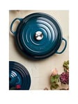 Le Creuset Signature 30 Cm Shallow Cast Iron Casserole In Deep Teal