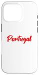 Coque pour iPhone 16 Pro Lettres Word Portugal dans une belle police rouge