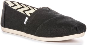 Toms Alpargata Refibra Espadrilles Womens Trainer Black White UK 3 - 8