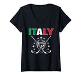 Womens Italy Ice Hockey Lovers Jersey - Italian Hockey Team Fans V-Neck T-Shirt