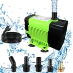 Lnicez Pompe à Eau Submersible 50W, 3500 L/H Pompe à Eau Ultra Silencieuse Pompe de Bassin Submersible pour Bassin, Fontaine de Jardin Aquarium avec 5 Buses 2,8 m de hauteur