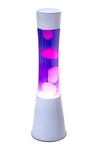 fisura. - Lampe à lave violette. Base blanche, liquide violet et lave blanche. Lampe d'ambiance originale. Avec ampoule de rechange. 11 cm x 11cm x 39,5 cm.