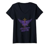 Womens Buffy The Vampire Slayer If the Apocalypse Comes Beep Me 90s V-Neck T-Shirt