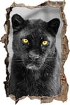 pixxp Rint 3D WD s4761 _ 92 x 62 Majestueux Panther percée 3D Sticker Mural Mural en Vinyle, Noir/Blanc, 92 x 62 x 0,02 cm